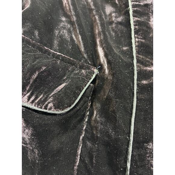 Amaryllis Anthropologie Spencer Velvet Smoking Jacket Blazer Dark Purple Small - Picture 10 of 12